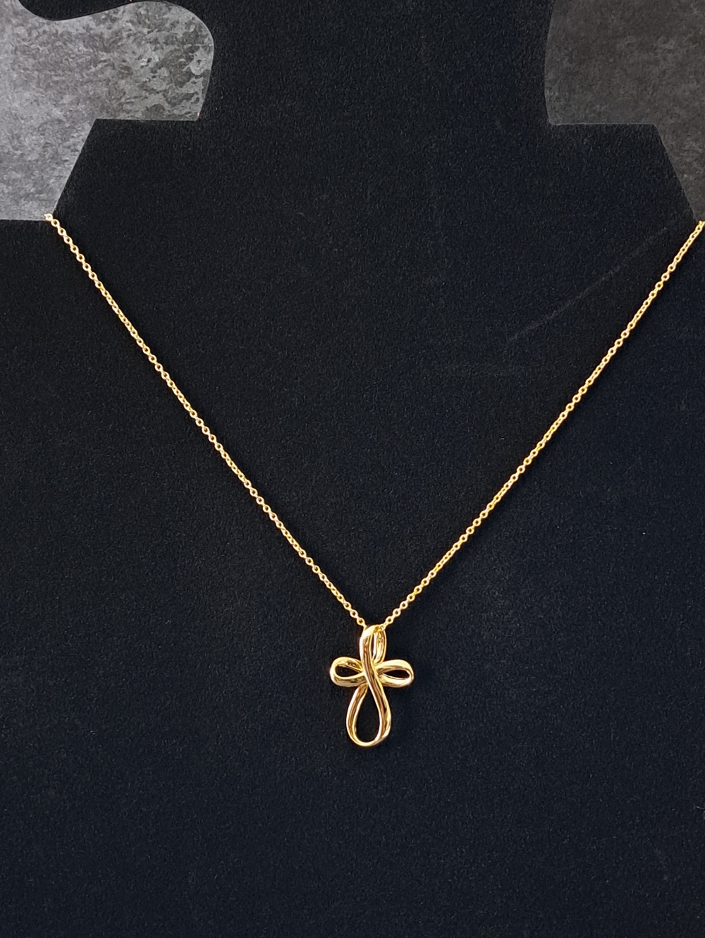 Elegant Gold Infinity Cross Pendant Necklace